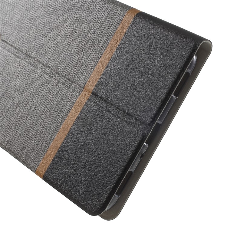 Contrast Color Cross Texture Leather Stand Cover for Asus Zenfone 3 Ultra ZU680KL - Grey-7