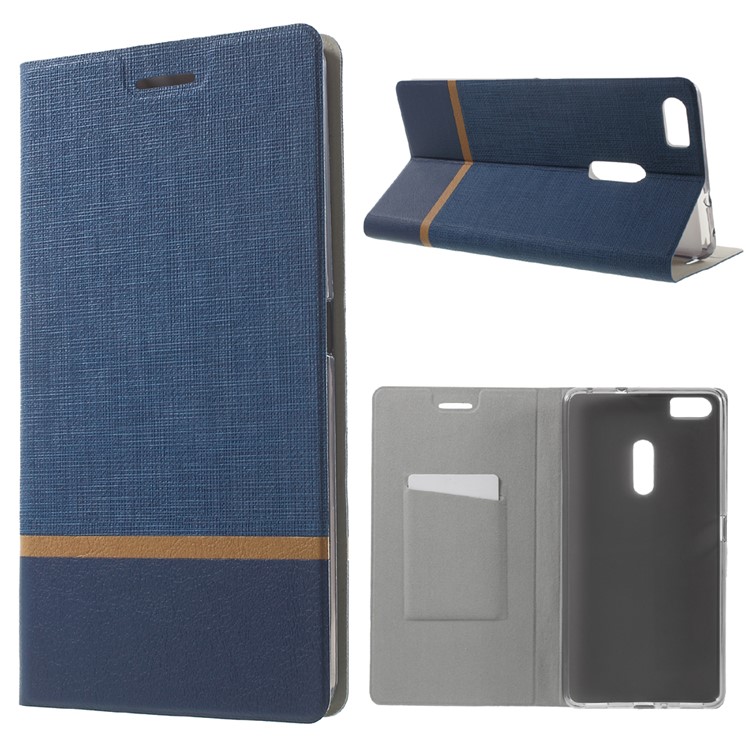 Assorted Color Cross Texture Leather Stand Case for Asus Zenfone 3 Ultra ZU680KL - Blue-1