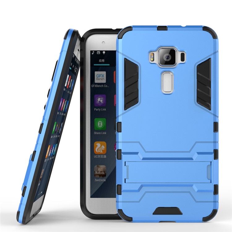 Solid PC + TPU Hybrid Cover with Kickstand for Asus Zenfone 3 ZE520KL - Baby Blue-2