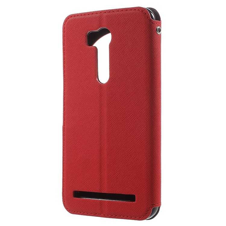 ROAR KOREA Contrast Color Window Leather Shell for Asus ZenFone Go/Go TV ZB551KL - Red-2