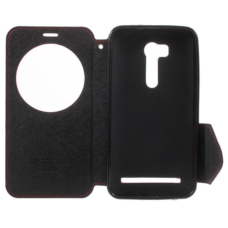 ROAR KOREA Contrast Color Window Leather Shell for Asus ZenFone Go/Go TV ZB551KL - Red-5