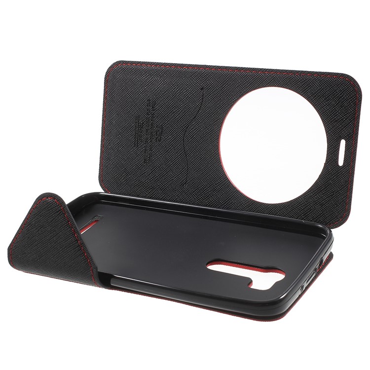 ROAR KOREA Contrast Color Window Leather Shell for Asus ZenFone Go/Go TV ZB551KL - Red-6