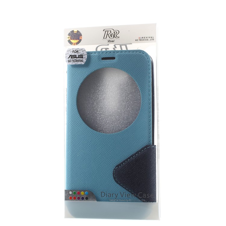 ROAR KOREA View Window Leather Flip Shell for Asus ZenFone Go/Go TV ZB551KL - Baby Blue-9