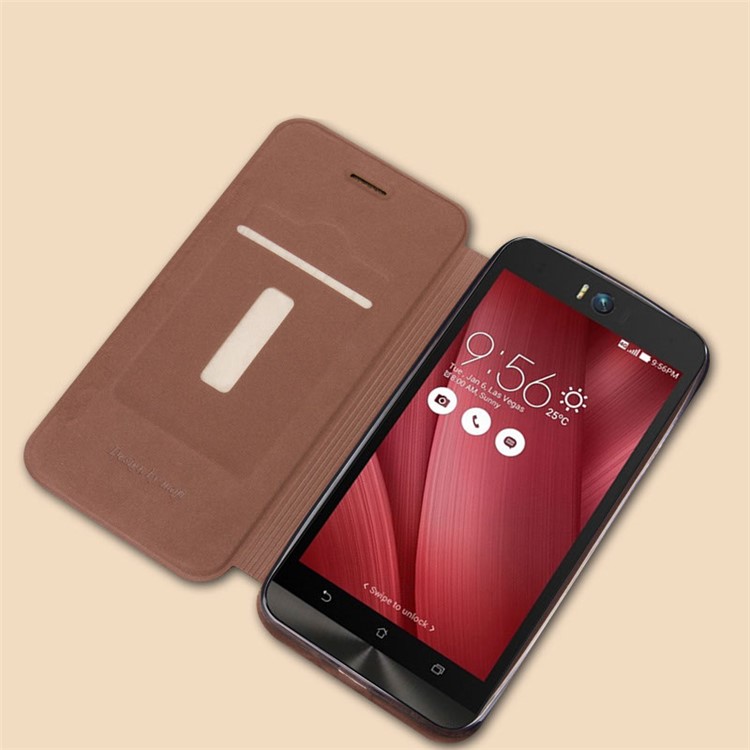 MOFI Leather Cover Case for Asus Zenfone Selfie ZD551KL - Brown-3