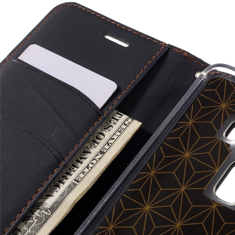 ROAR KOREA for Asus Zenfone 3 Deluxe ZS570KL Twill Grain Wallet Leather Phone Cover - Black-10