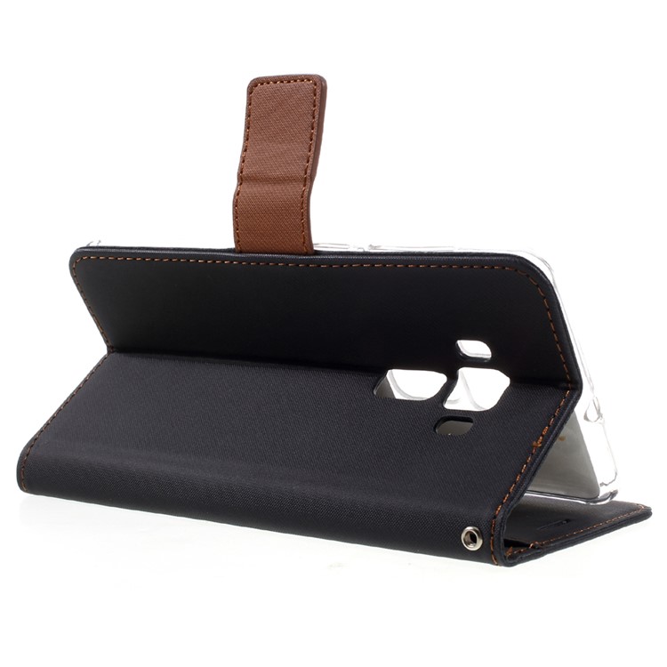 ROAR KOREA for Asus Zenfone 3 Deluxe ZS570KL Twill Grain Wallet Leather Phone Cover - Black-5