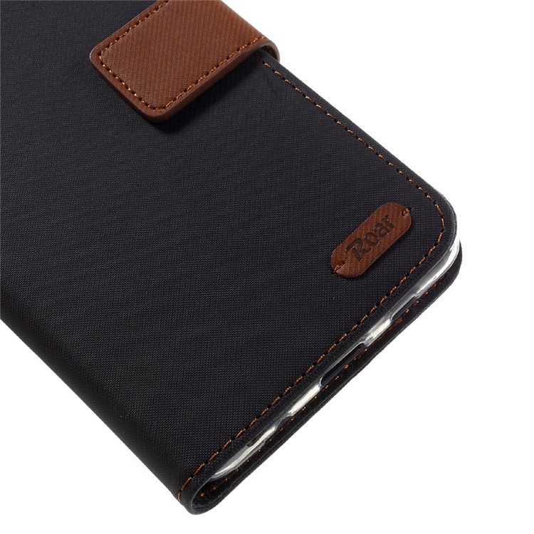 ROAR KOREA for Asus Zenfone 3 Deluxe ZS570KL Twill Grain Wallet Leather Phone Cover - Black-7