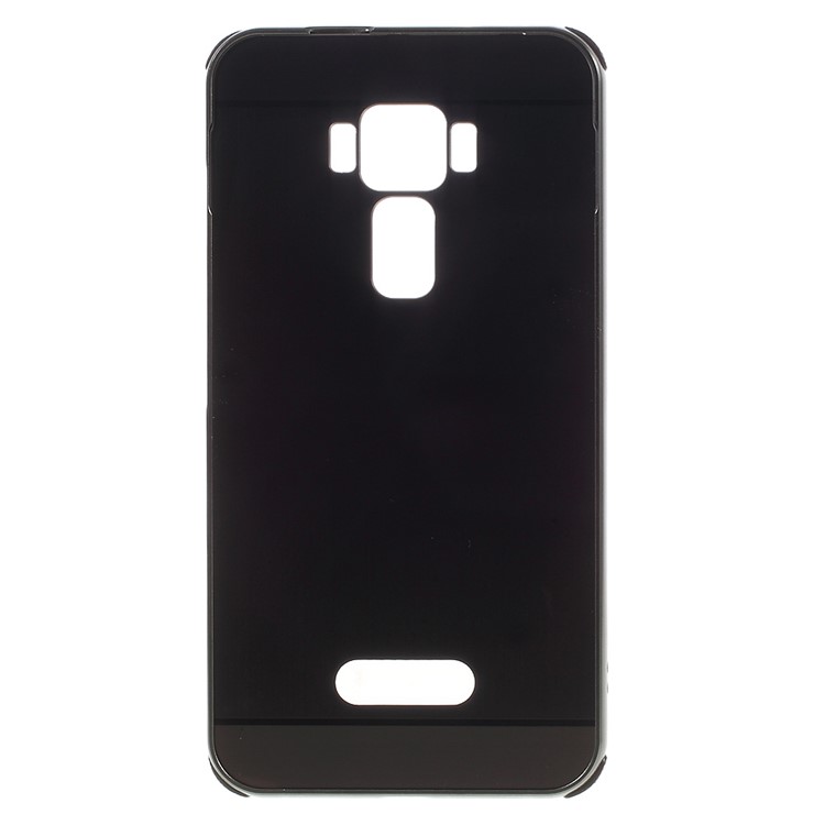 Slide-on Brushed PC Plate + Metal Bumper Hybrid Case for Asus Zenfone 3 ZE520KL - Black-2