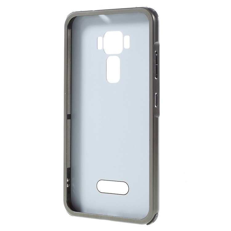 Slide-on Brushed PC Plate + Metal Bumper Hybrid Case for Asus Zenfone 3 ZE520KL - Black-3