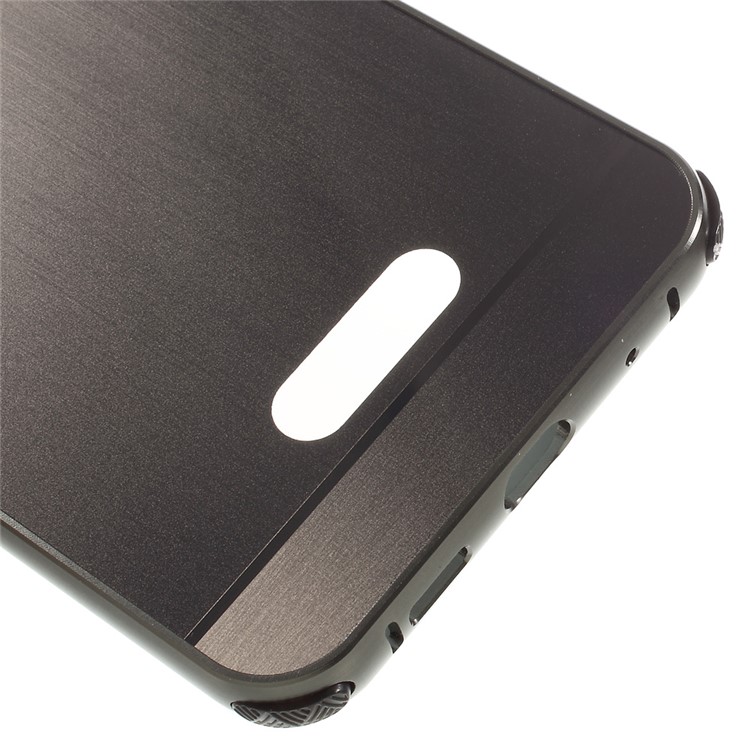 Slide-on Brushed PC Plate + Metal Bumper Hybrid Case for Asus Zenfone 3 ZE520KL - Black-7