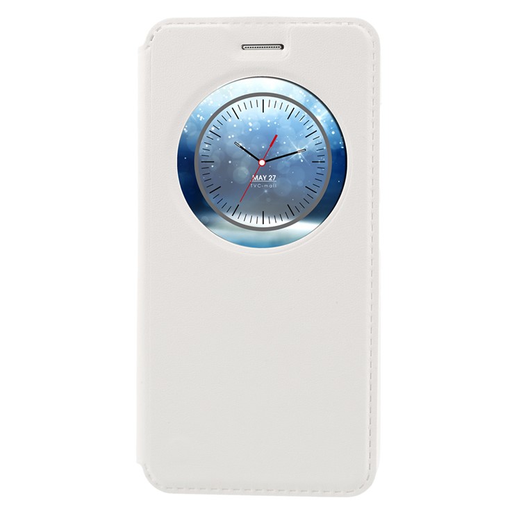 View Window Leather Smart Cover for Asus Zenfone 3 ZE520KL - White-1