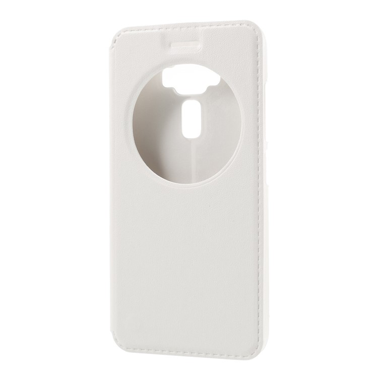 View Window Leather Smart Cover for Asus Zenfone 3 ZE520KL - White-2