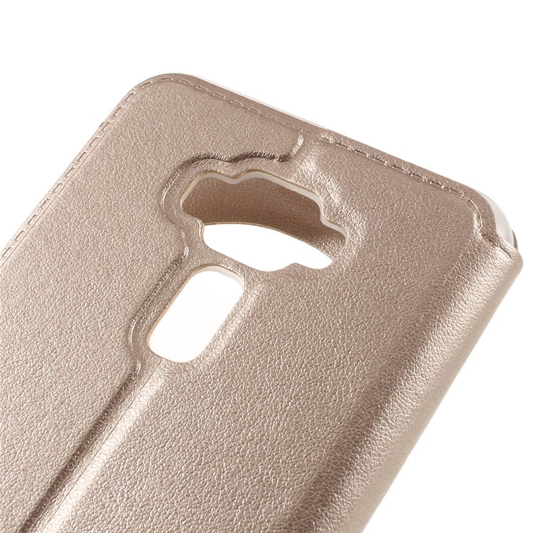 Wake up / Sleep Leather View Window Cover for Asus Zenfone 3 ZE520KL - Gold-8