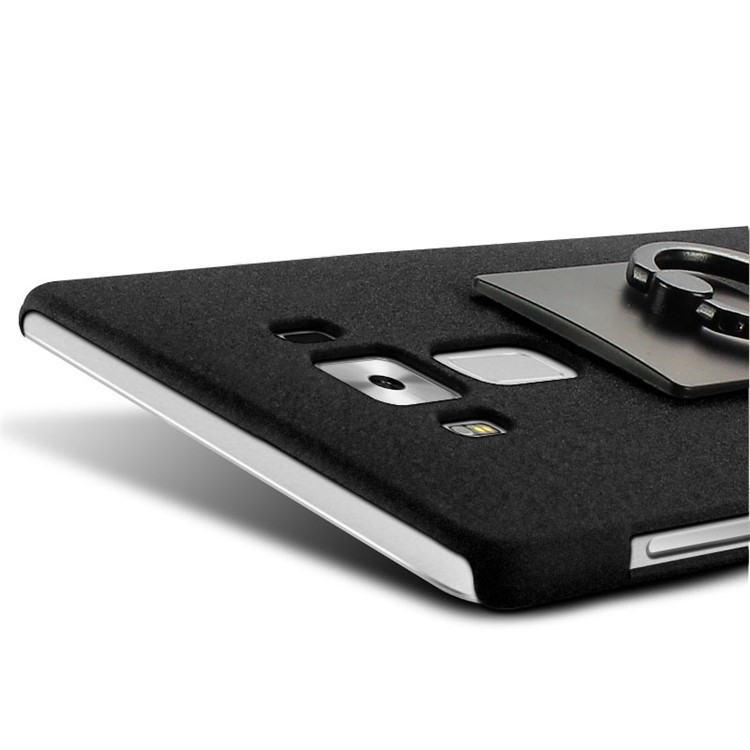 IMAK Frosted Finger Ring Kickstand Hard Case for Asus Zenfone 3 ZE552KL - Black-7