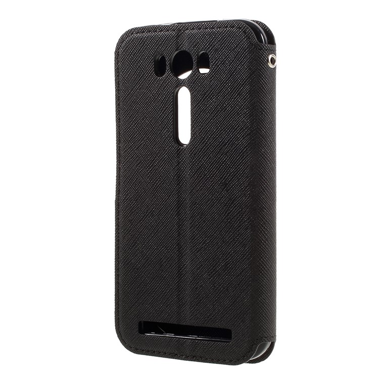 ROAR KOREA View Window Leather Stand Case for Asus Zenfone 2 Laser ZE500KG ZE500KL 5.0-inch - Black-2