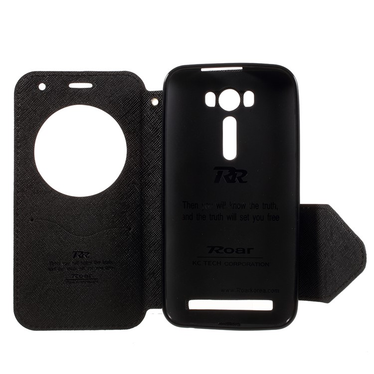 ROAR KOREA View Window Leather Stand Case for Asus Zenfone 2 Laser ZE500KG ZE500KL 5.0-inch - Black-6
