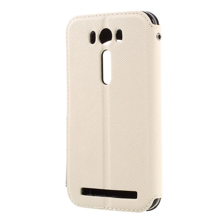 ROAR KOREA View Window Leather Stand Cover for Asus Zenfone 2 Laser ZE500KG ZE500KL 5.0-inch - White-2