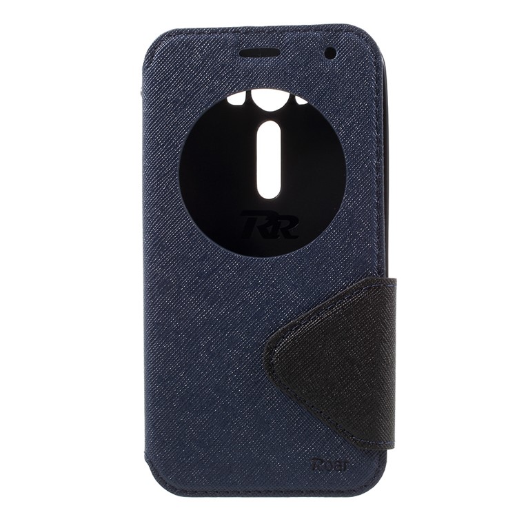 ROAR KOREA View Window Leather Phone Cover for Asus Zenfone 2 Laser ZE500KG ZE500KL 5.0-inch - Dark Blue-3