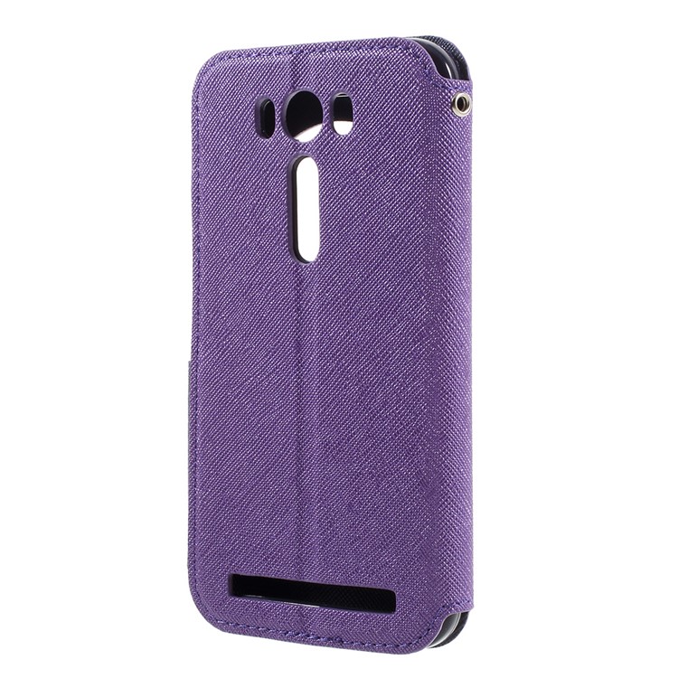 ROAR View Window Leather Protective Case for Asus Zenfone 2 Laser ZE500KG ZE500KL 5.0-inch - Purple-2