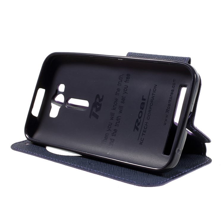 ROAR View Window Leather Protective Case for Asus Zenfone 2 Laser ZE500KG ZE500KL 5.0-inch - Purple-4