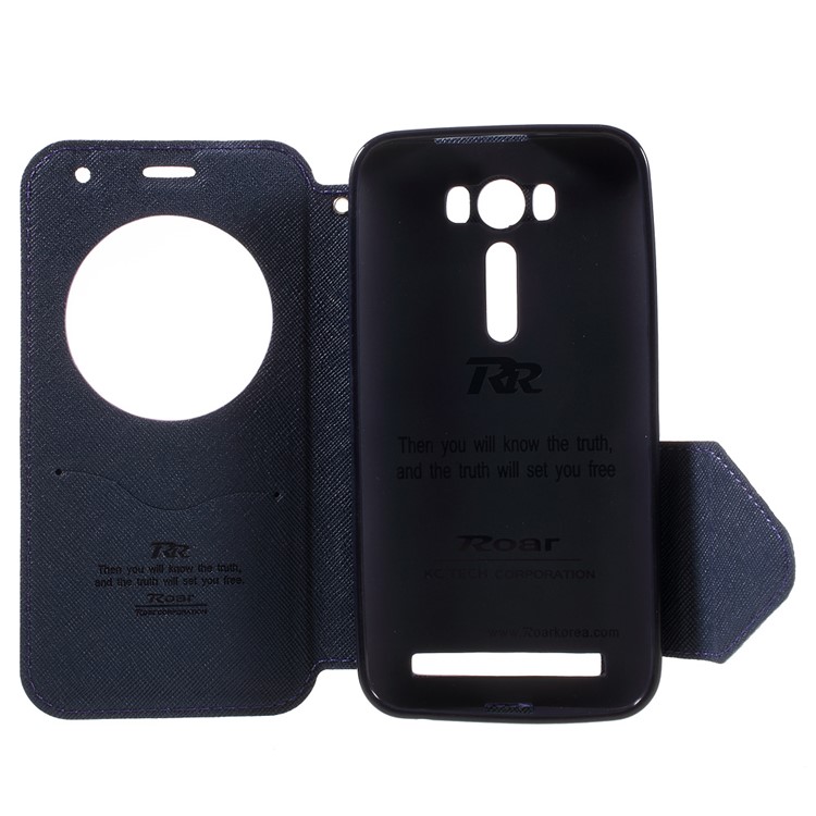 ROAR View Window Leather Protective Case for Asus Zenfone 2 Laser ZE500KG ZE500KL 5.0-inch - Purple-6