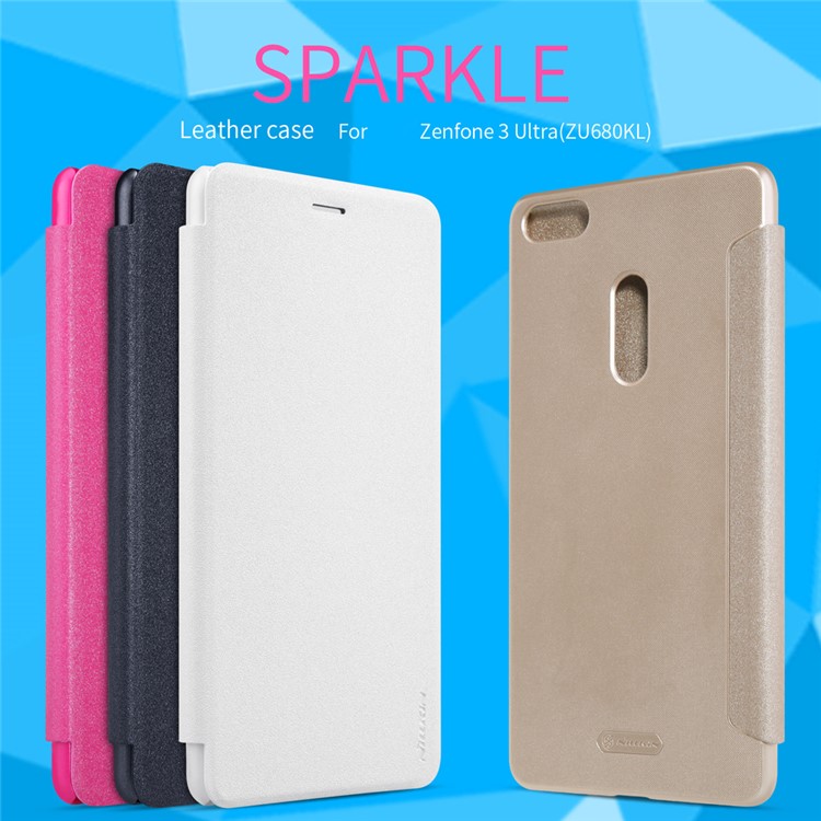 NILLKIN Sparkle Smart Leather Flip Case for Asus Zenfone 3 Ultra ZU680KL - Rose-7