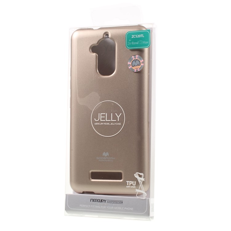 MERCURY GOOSPERY Glitter Powder TPU Gel Shell Case for Asus Zenfone 3 Max ZC520TL - Gold-6