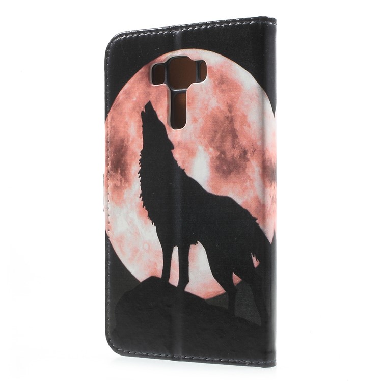 Patterned Leather Wallet Magnetic Case for Asus Zenfone 3 Laser ZC551KL - Wolf-2