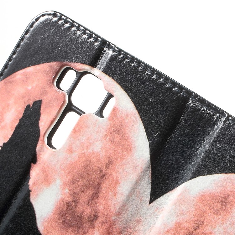 Patterned Leather Wallet Magnetic Case for Asus Zenfone 3 Laser ZC551KL - Wolf-7