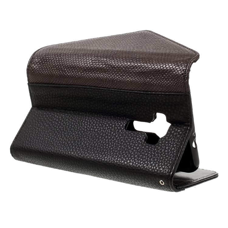 Bi-color Envelope Style Wallet Leather Stand Case with Lanyard for Asus Zenfone 3 ZE552KL - Brown / Black-5