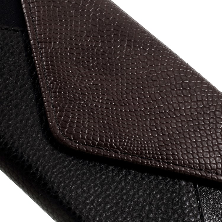 Bi-color Envelope Style Wallet Leather Stand Case with Lanyard for Asus Zenfone 3 ZE552KL - Brown / Black-8