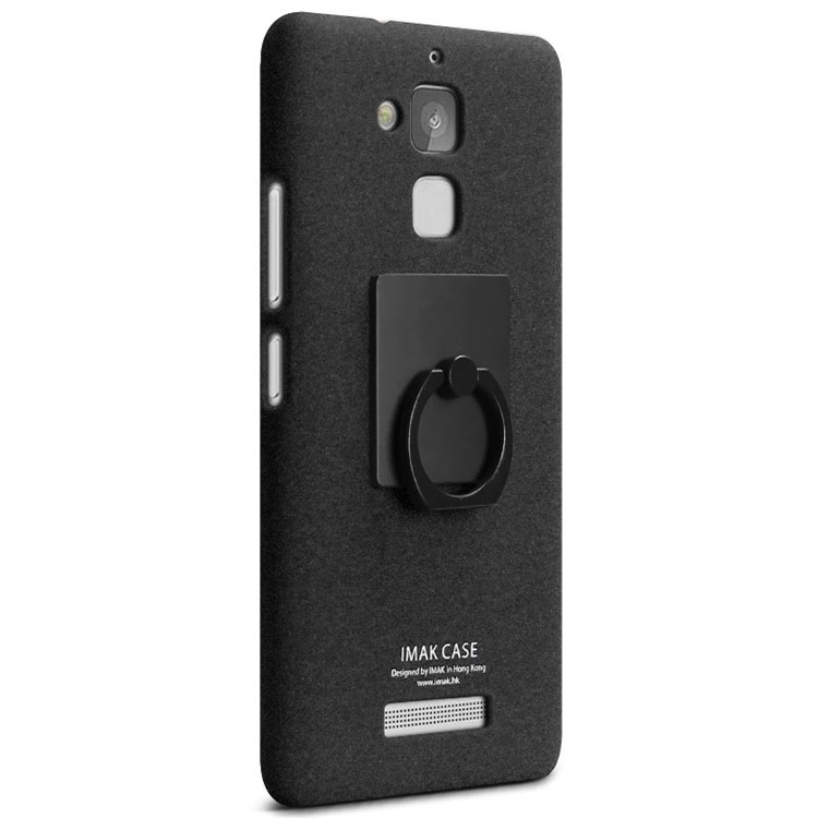 IMAK Finger Ring Holder Matte PC Case for Asus Zenfone 3 Max ZC520TL - Black-2