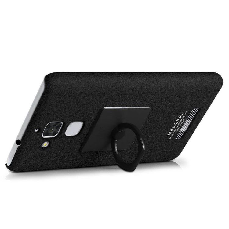 IMAK Finger Ring Holder Matte PC Case for Asus Zenfone 3 Max ZC520TL - Black-3