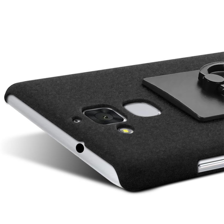 IMAK Finger Ring Holder Matte PC Case for Asus Zenfone 3 Max ZC520TL - Black-5