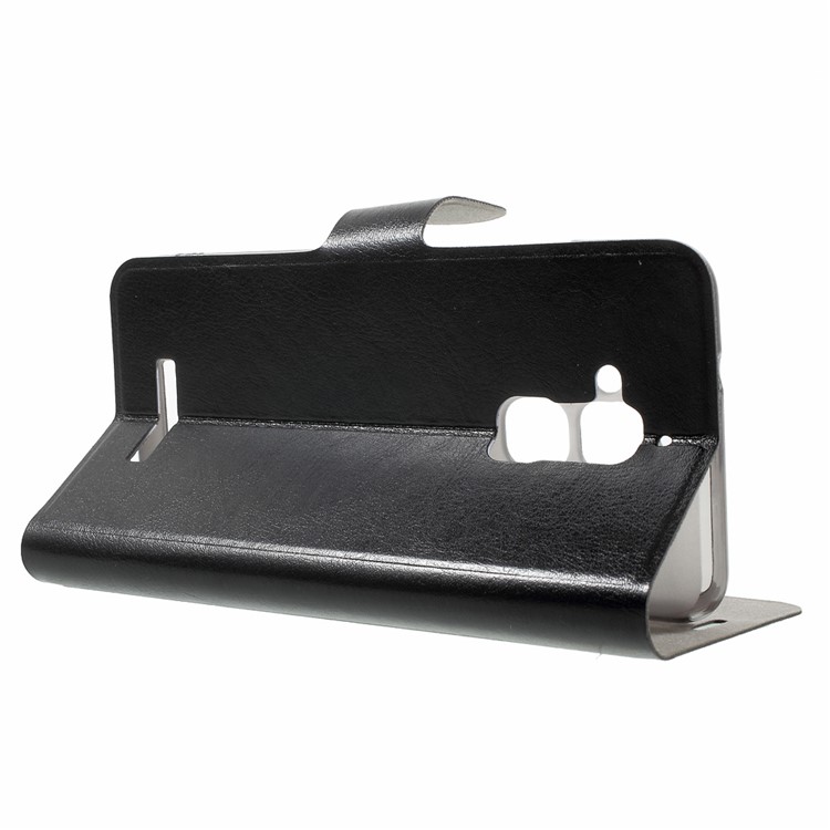 Crazy Horse Stand Leather Case for Asus Zenfone 3 Max Built-in Steel Sheet - Black-3