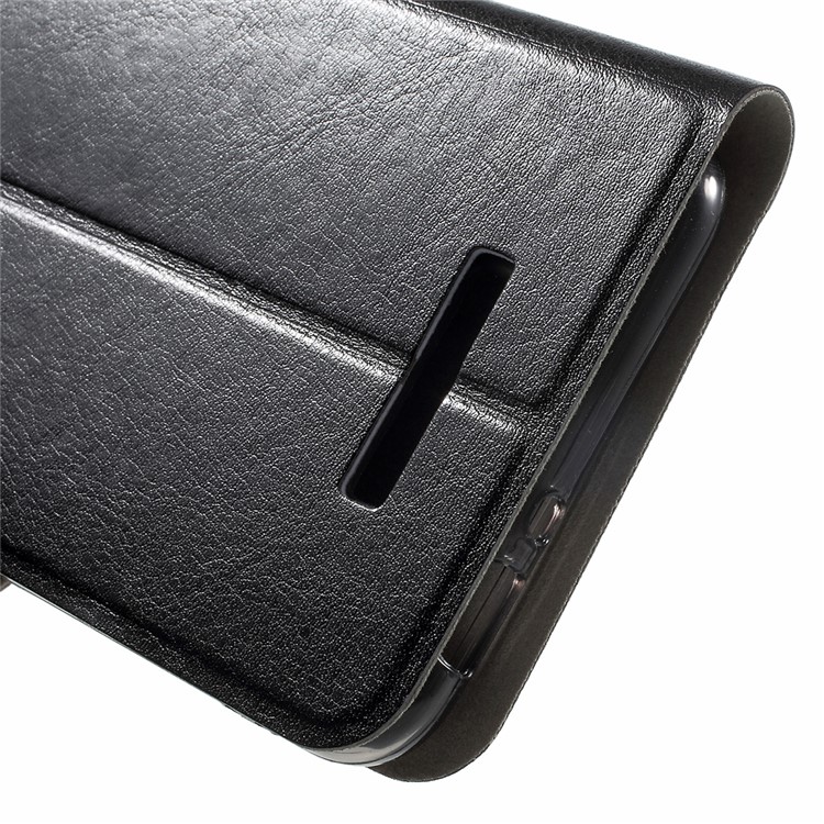 Crazy Horse Stand Leather Case for Asus Zenfone 3 Max Built-in Steel Sheet - Black-9