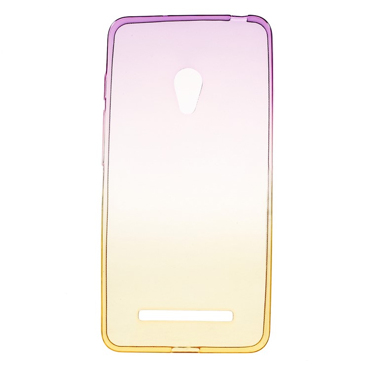 Rainbow Gradient TPU Clear Cover for Asus Zenfone 5 A500KL/A500CG - Purple / Yellow-1