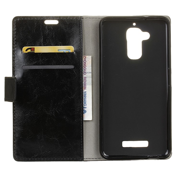 Crazy Horse Leather Wallet Case for Asus Zenfone 3 Max ZC520TL - Black-3
