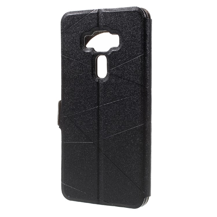 Window View Sand-like Leather Case for Asus Zenfone 3 Deluxe ZS570KL - Black-2