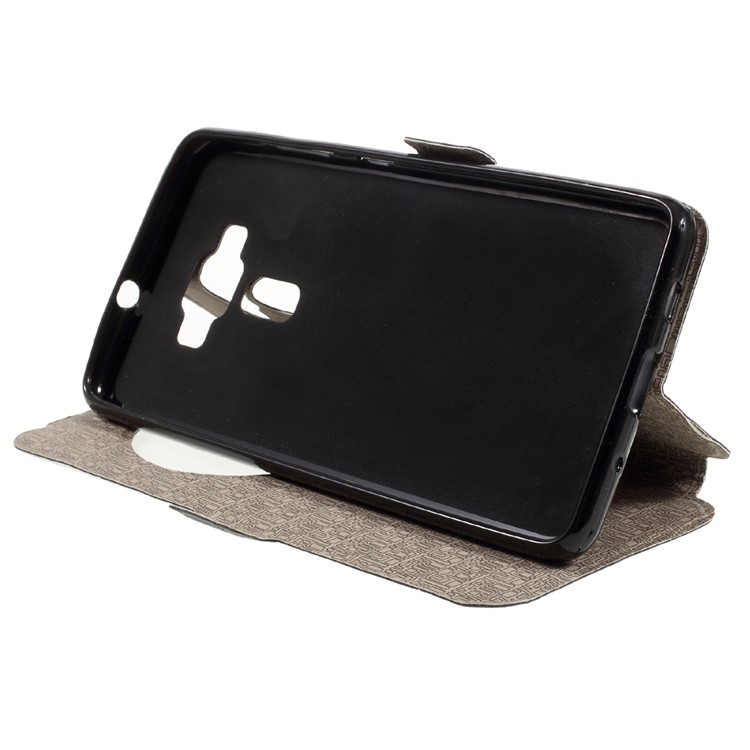 Window View Sand-like Leather Case for Asus Zenfone 3 Deluxe ZS570KL - Black-4