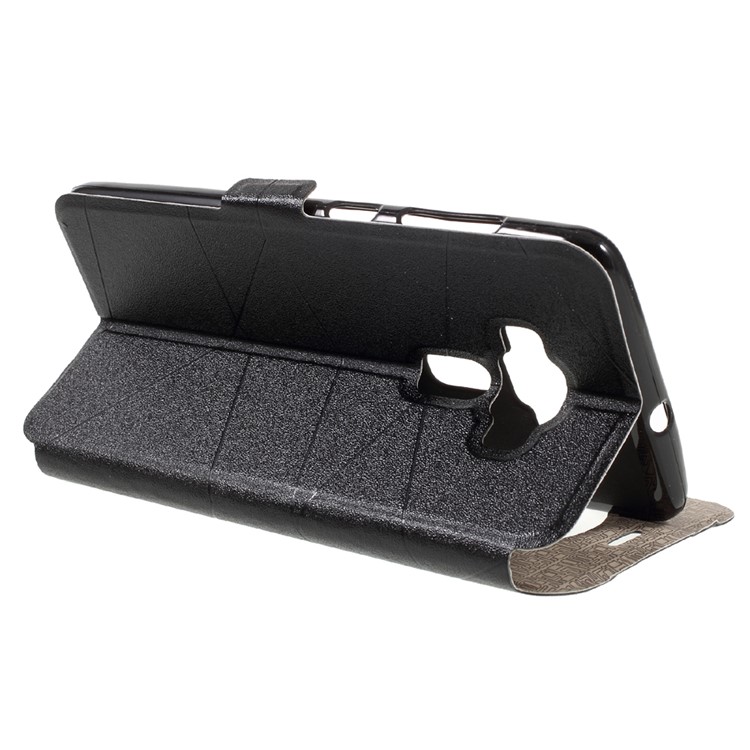 Window View Sand-like Leather Case for Asus Zenfone 3 Deluxe ZS570KL - Black-5