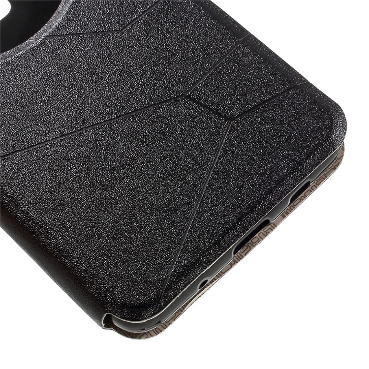 Window View Sand-like Leather Case for Asus Zenfone 3 Deluxe ZS570KL - Black-7