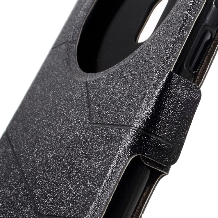 Window View Sand-like Leather Case for Asus Zenfone 3 Deluxe ZS570KL - Black-9