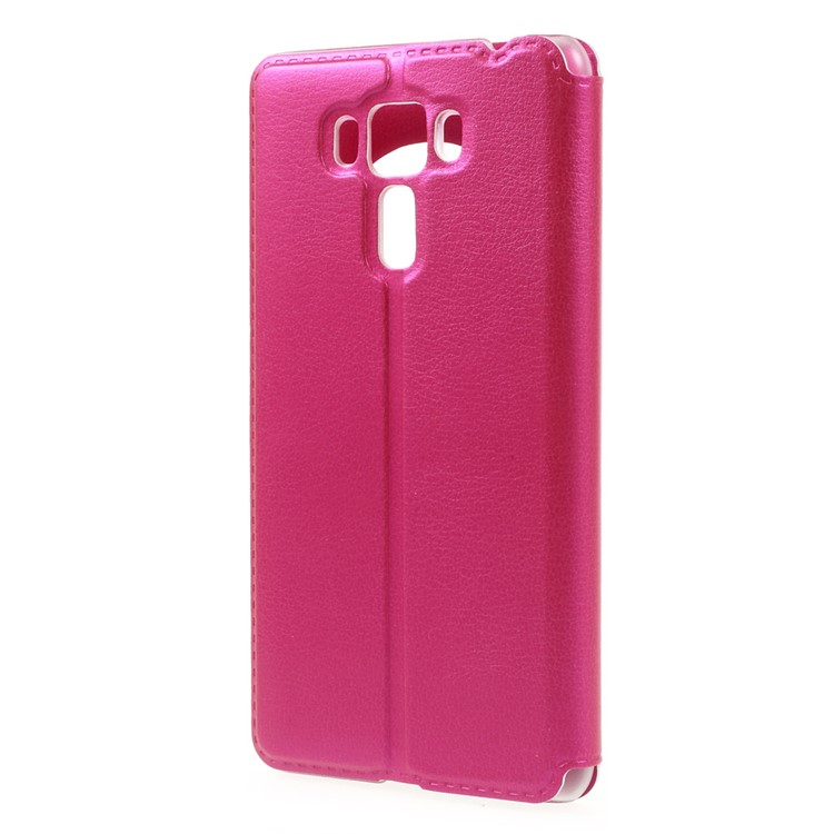 Hollow View Window Leather Shell for Asus Zenfone 3 Laser ZC551KL - Rose-2