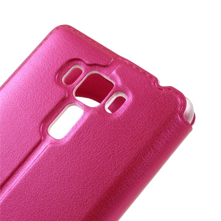 Hollow View Window Leather Shell for Asus Zenfone 3 Laser ZC551KL - Rose-7