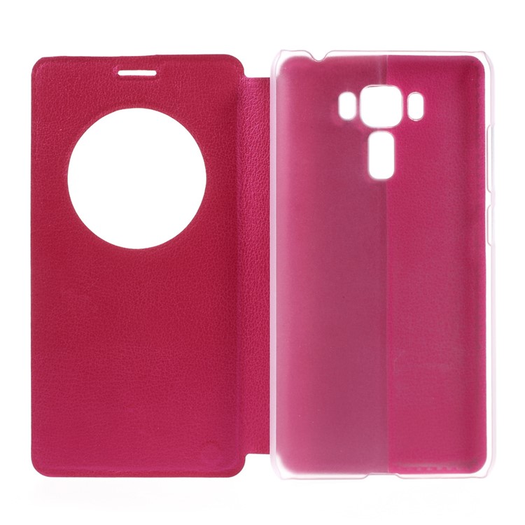 Hollow View Window Leather Shell for Asus Zenfone 3 Laser ZC551KL - Rose-8