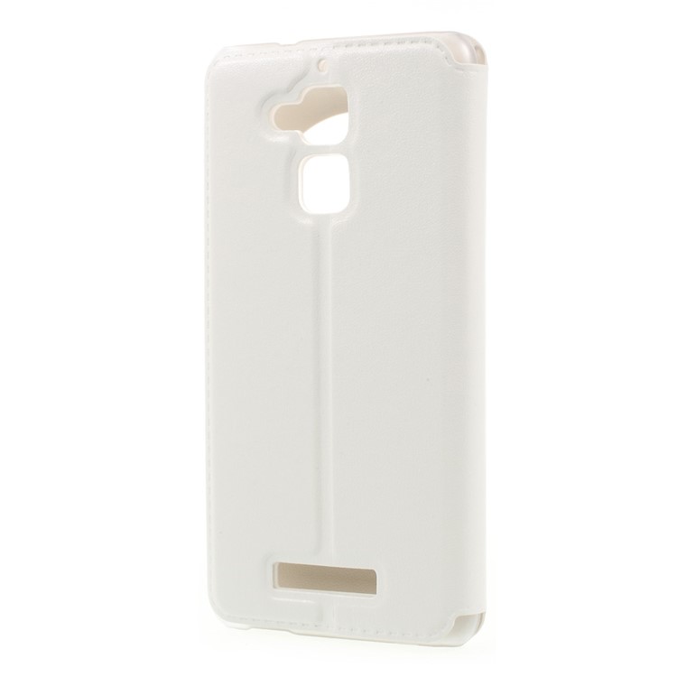 Hollow View Window Leather Case for Asus Zenfone 3 Max ZC520TL - White-2