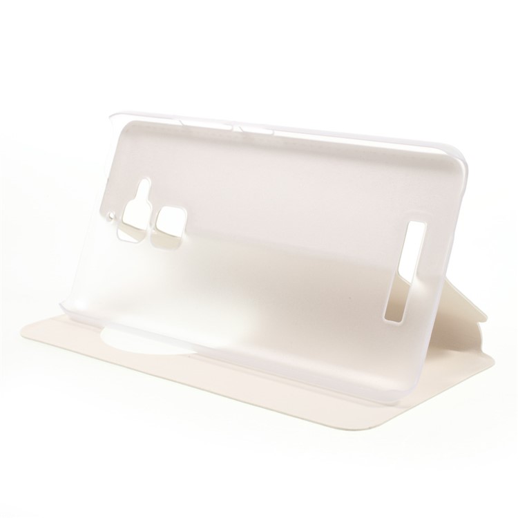 Hollow View Window Leather Case for Asus Zenfone 3 Max ZC520TL - White-4