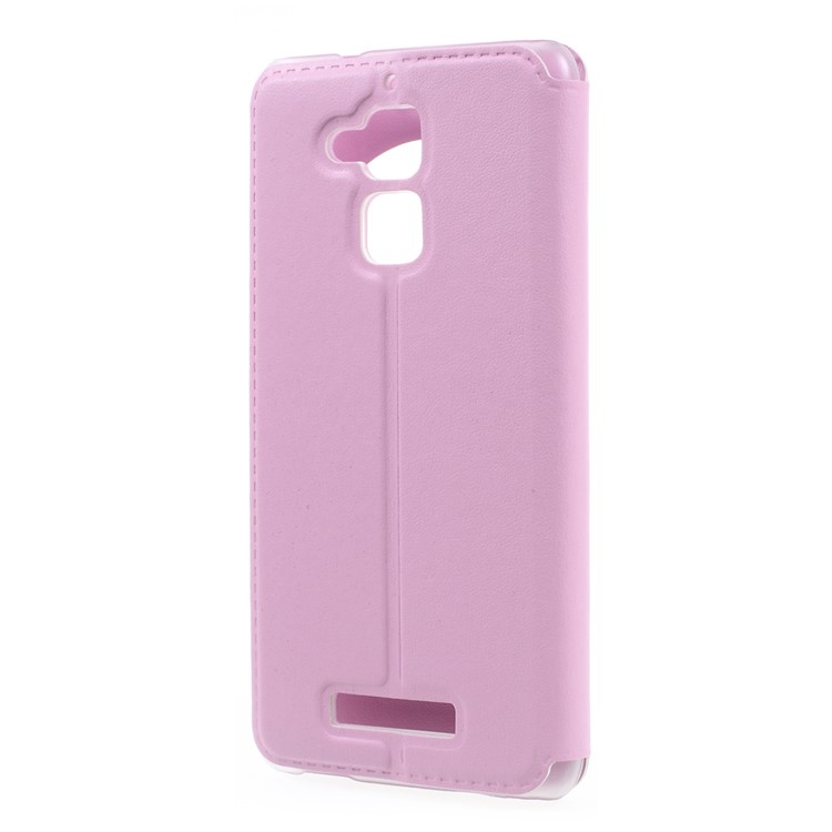 For Asus Zenfone 3 Max ZC520TL Hollow View Window Leather Shell - Pink-2