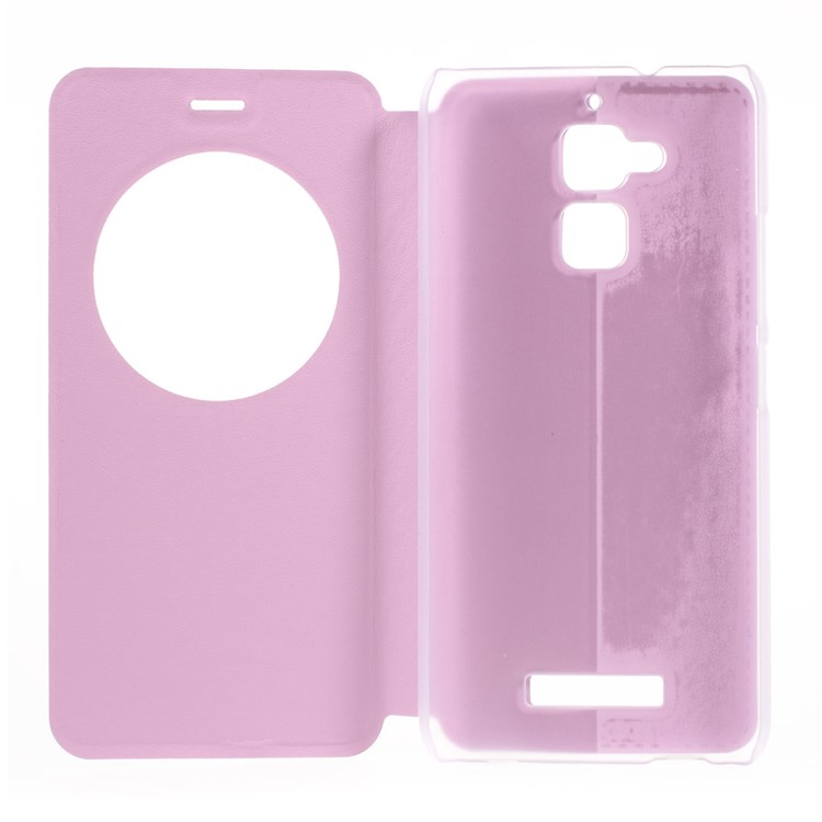 For Asus Zenfone 3 Max ZC520TL Hollow View Window Leather Shell - Pink-6